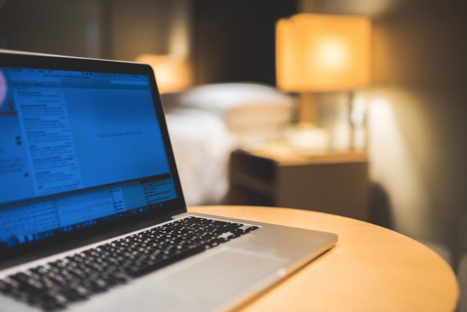 Illustrative photograph of desk Macbook