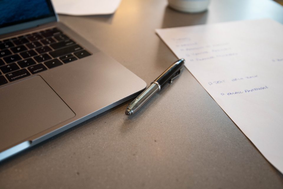 Illustrative photograph of laptop Desk